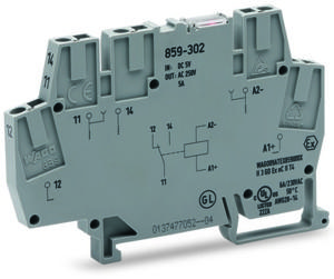 WAGO 859-303 Relaisklem Nominale spanning: 12 V/DC Schakelstroom (max.): 5 A 1x wisselcontact 1 stuk(s)