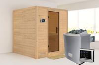 Karibu | Mojave Sauna | Antracietglas | Biokachel 9 kW Externe Bediening