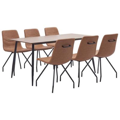 vidaXL 7-delige Eethoek kunstleer bruin vidaXL 7-delige Eethoek kunstleer bruin