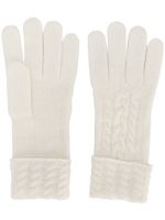 N.Peal gants en maille torsadée - Blanc