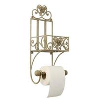 Clayre & Eef WC Rol houder 20x15x43 cm Beige Ijzer Toiletrolhouder