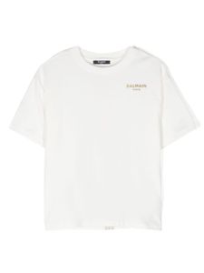 Balmain Kids t-shirt en coton à logo imprimé - Blanc