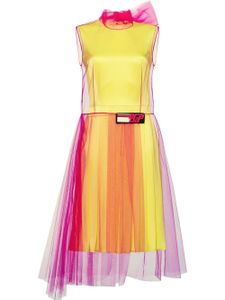 Prada robe à détails en tulle - Jaune