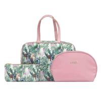 Gillian Jones - Beauty Secrets 3 Pcs Toiletry Bag Set - Bird & Floral Print