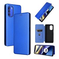 Motorola Moto G51 5G Flip Case - Koolstofvezel - Blauw