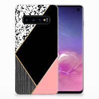 Samsung Galaxy S10 TPU Hoesje Zwart Roze Vormen