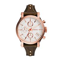 Horlogeband Fossil ES3616 Onderliggend Leder Bruin 18mm - thumbnail