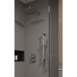 Regendouche set SaniClear Iron | Inbouw | Thermostaatkraan | Rond | Gunmetal