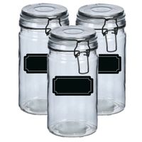 Weckpotten/inmaakpotten - 6x - 750 ml - glas - met beugelsluiting - incl. etiketten