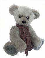 Clemens knuffelbeer Teddy Yuno junior 35 cm pluche zilvergrijs