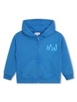 Marc Jacobs Kids hoodie zippé à logo imprimé - Bleu