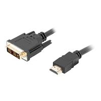 LANBERG kabel HDMI -> DVI-D (24+1) M/M DUAL LINK 4K 30Hz, CZARNY 1,8 m