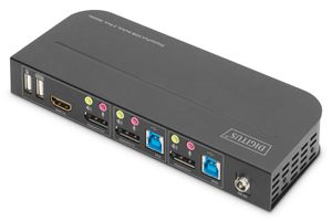 Digitus DS-12850 KVM-switch 2 + 2 poorten DisplayPort, HDMI Afstandsbediening, Toetsenbord 4096 x 2160 Pixel