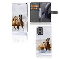 Motorola Edge 30 Neo Telefoonhoesje met Pasjes Paarden