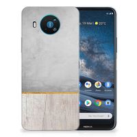 Nokia 8.3 Bumper Hoesje Wood Concrete - thumbnail