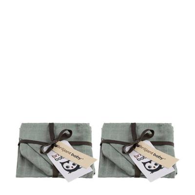 Briljant Baby hydrofiel monddoekje uni- 2x set van 3 groen Briljant Baby hydrofiel monddoekje uni- 2x set van 3 groen