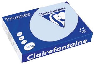 Clairefontaine Trophée Pastel, gekleurd papier, A4, 160 g, 250 vel, azuurblauw