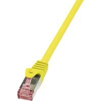 LogiLink CQ2027S RJ45 Netwerkkabel, patchkabel CAT 6 S/FTP 0.50 m Geel Vlambestendig, Snagless 1 stuk(s)