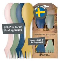 Light My Fire Campingbestek Set - 4 Pack Spork Original - Camping Bestek BPA Free - Combo Bestek 3 in 1 Camping Spork - Picknick Bestek - Outdoor Bestek - Spork Camping - Bushcraft Essentials