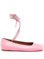 Amina Muaddi ballerines Ane en cuir - Rose - thumbnail