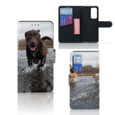 Huawei P40 Telefoonhoesje met Pasjes Honden Labrador Huawei P40 Telefoonhoesje met Pasjes Honden Labrador
