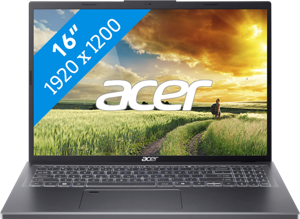 Acer Aspire 16 A16-51GM-71SM Intel Core 7 150U Laptop 40,6 cm (16") WUXGA 16 GB DDR5-SDRAM 512 GB SSD NVIDIA GeForce RTX 2050 Wi-Fi 6E (802.11ax) Windows 11 Home Grijs