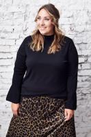 Ulla Popken pullover met rijgsluiting - Grote Maten