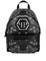 Philipp Plein sac à dos en cuir à plaque logo - Noir - thumbnail