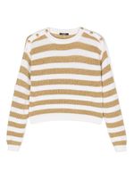 Balmain Kids pull en laine à rayures - Blanc - thumbnail