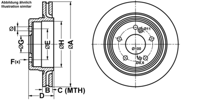 Remschijf ATE, Remschijftype: Geventileerd: , u.a. für Mercedes-Benz Remschijf ATE, Remschijftype: Geventileerd: , u.a. für Mercedes-Benz