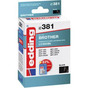 Edding Inktcartridge vervangt Brother LC-980BK Compatibel Zwart EDD-381 18-381