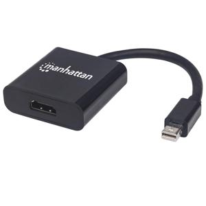 Manhattan 152570 Mini-displayport Adapter [1x Mini-DisplayPort stekker - 1x HDMI-bus] Zwart Afgeschermd, UL gecertificeerd 15.00 cm