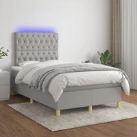 Boxspring met matras en LED stof lichtgrijs 120x200 cm SKU: V3135661 - thumbnail