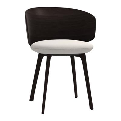 MDF-Italia Universal Collection Armstoel - Bruin Eiken poten en rugleuning -Taiga R599 Bekleding - Graphite grey