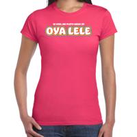 Bellatio Decorations Verkleed T-shirt voor dames - Oya lele - roze - carnaval - foute party 2XL  -