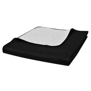 Bedsprei gewatteerd dubbelzijdig 230x260 cm zwart/wit