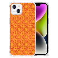 iPhone 14 Doorzichtige Silicone Hoesje Batik Oranje - thumbnail