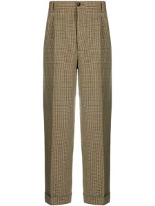 Gucci check-pattern pleat-detailing trousers - Marron