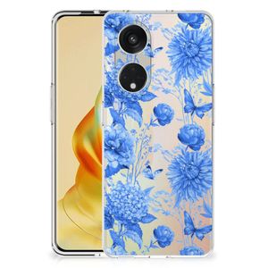 TPU Case voor OPPO Reno8 T 5G Flowers Blue