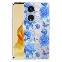 TPU Case voor OPPO Reno8 T 5G Flowers Blue - thumbnail