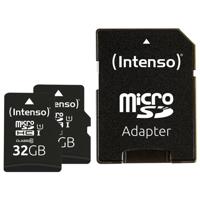 Intenso Doppelpack microSDHC 32GB UHS-I Premium inkl. SD-Adapter - High Capacity SD (MicroSDHC) Klasse 10 - thumbnail