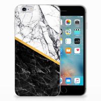 Apple iPhone 6 | 6s TPU Siliconen Hoesje Marmer Wit Zwart - Origineel Cadeau Man - thumbnail