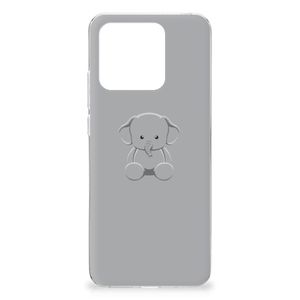 Xiaomi Redmi 10C Telefoonhoesje met Naam Grijs Baby Olifant