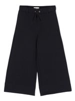 Lanvin Enfant pantalon évasé à logo brodé - Bleu