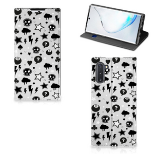 Mobiel BookCase Samsung Galaxy Note 10 Silver Punk