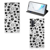 Mobiel BookCase Samsung Galaxy Note 10 Silver Punk - thumbnail