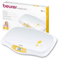 Beurer BY 80 Babyweegschaal met LCD Scherm, tot 20 kg, Gemakkelijk Schoon te Vegen, 550 x 310 x 53 mm, Wit/Geel