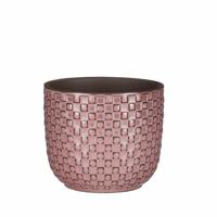 Mica Decorations Plantenpot - keramiek - roze - 11 x 9 cm   - - thumbnail