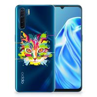 OPPO A91 Telefoonhoesje met Naam Cat Color