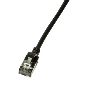 LogiLink CQ9053S RJ45 Netwerkkabel, patchkabel CAT 6A U/FTP 2.00 m Zwart Extreem dun, Vlambestendig, Flexibel, Folie afscherming, Halogeenvrij, Snagless,